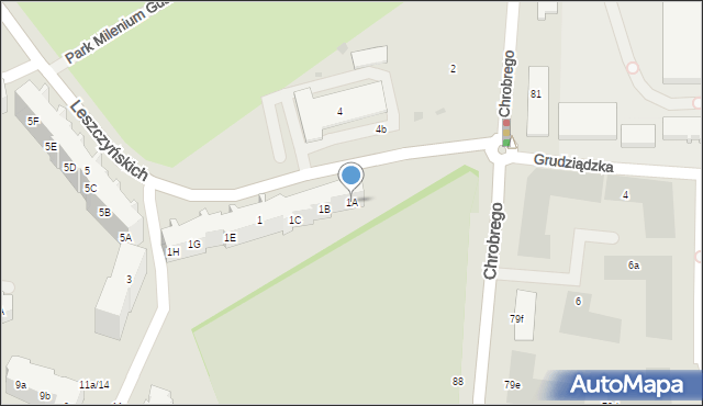 Gdańsk, Leszczyńskich, 1A, mapa Gdańska