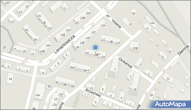 Gdańsk, Lenartowicza Teofila Aleksandra, 10B, mapa Gdańska