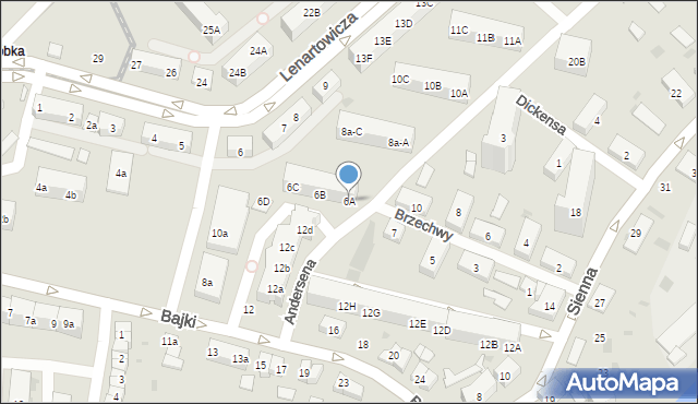 Gdańsk, Lenartowicza Teofila Aleksandra, 6A, mapa Gdańska