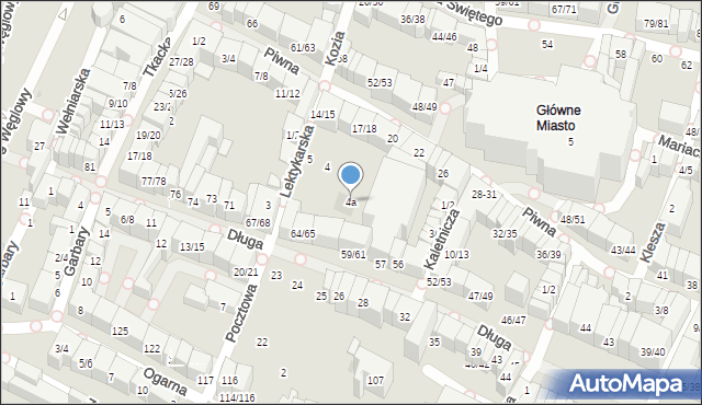 Gdańsk, Lektykarska, 4a, mapa Gdańska