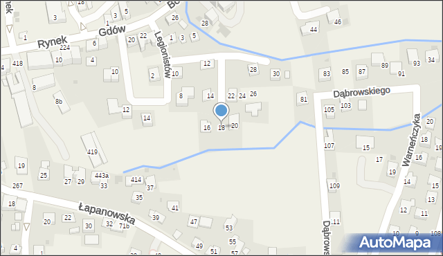 Gdów, Legionistów, 18, mapa Gdów