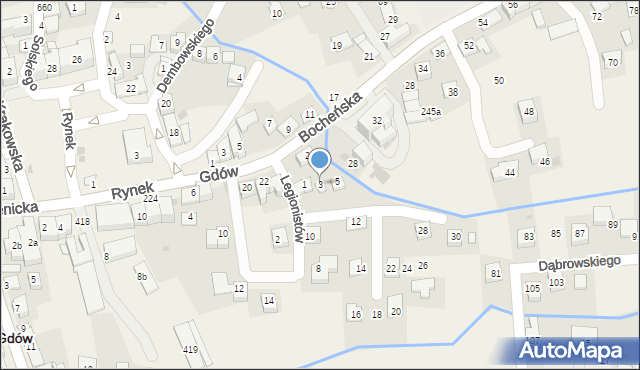 Gdów, Legionistów, 3, mapa Gdów