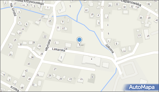 Gdów, Lekarska, 7, mapa Gdów