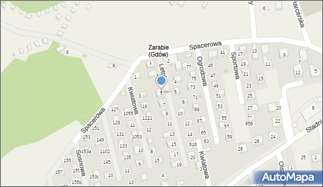 Gdów, Letnia, 5, mapa Gdów