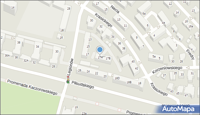 Gdynia, Legionów, 17A, mapa Gdyni