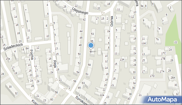 Gdynia, Legionów, 57, mapa Gdyni