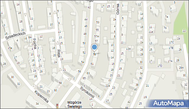 Gdynia, Legionów, 59, mapa Gdyni