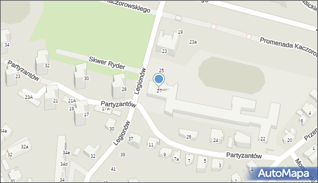 Gdynia, Legionów, 27, mapa Gdyni