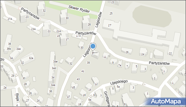 Gdynia, Legionów, 37, mapa Gdyni