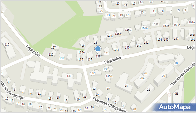 Gdynia, Legionów, 139, mapa Gdyni