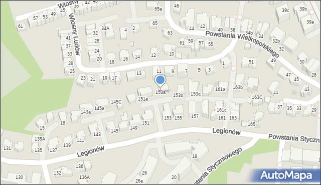 Gdynia, Legionów, 153a, mapa Gdyni