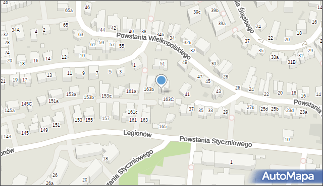 Gdynia, Legionów, 163a, mapa Gdyni