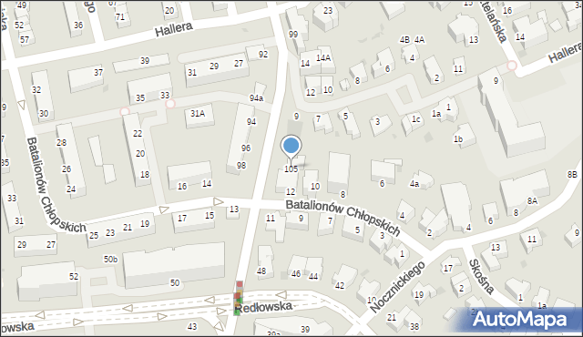 Gdynia, Legionów, 105, mapa Gdyni