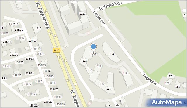 Gdynia, Legionów, 120a, mapa Gdyni