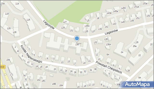 Gdynia, Legionów, 130, mapa Gdyni