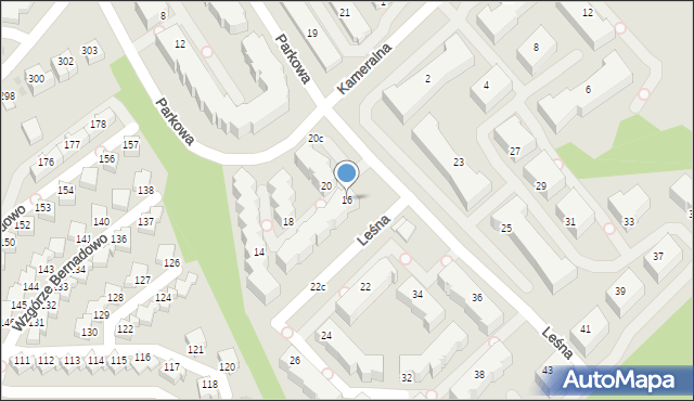 Gdynia, Leśna, 16, mapa Gdyni