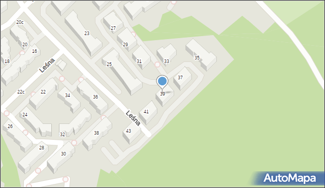 Gdynia, Leśna, 39, mapa Gdyni