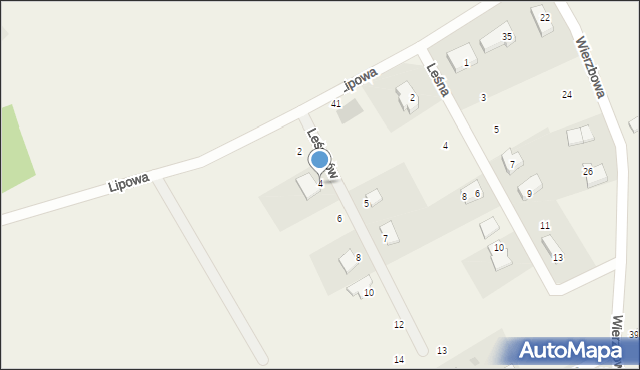 Glincz, Leśników, 4, mapa Glincz