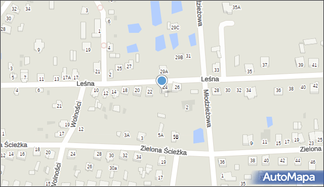 Glinojeck, Leśna, 24a, mapa Glinojeck