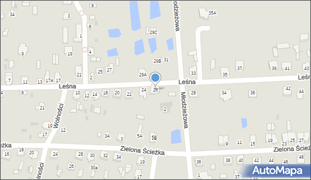 Glinojeck, Leśna, 26, mapa Glinojeck
