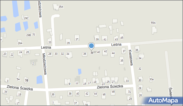 Glinojeck, Leśna, 38, mapa Glinojeck
