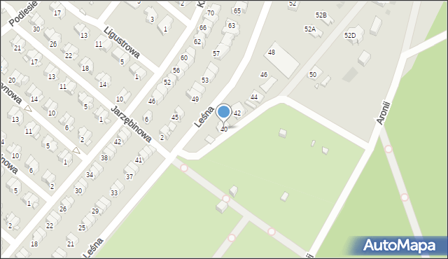 Gliwice, Leśna, 40, mapa Gliwic