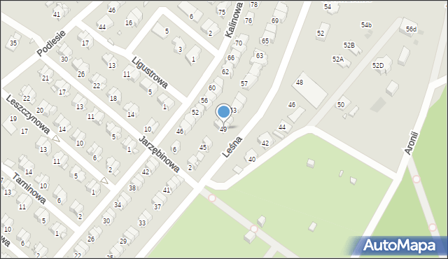 Gliwice, Leśna, 49, mapa Gliwic
