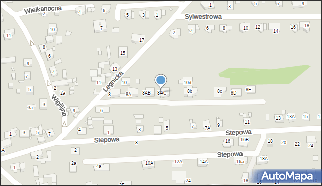 Gliwice, Legnicka, 8AC, mapa Gliwic