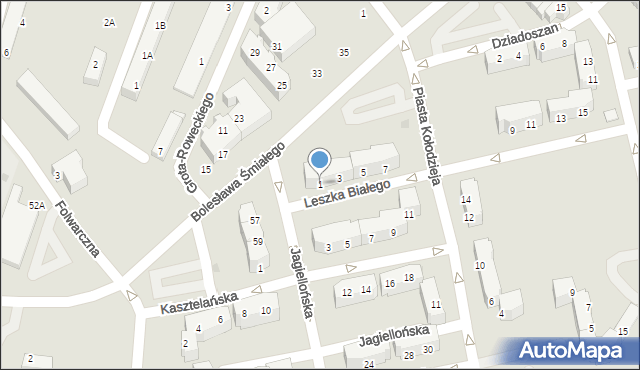 Głogów, Leszka Białego, 1, mapa Głogów