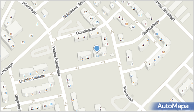 Głogów, Leszka Białego, 13, mapa Głogów