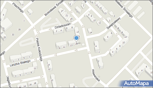 Głogów, Leszka Białego, 15, mapa Głogów