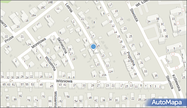 Głogów, Letnia, 8, mapa Głogów