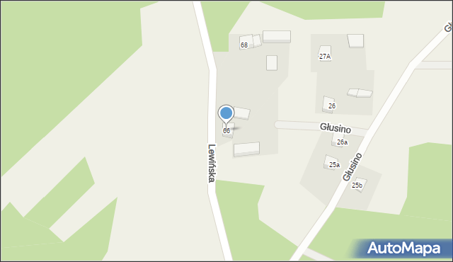 Głusino, Lewińska, 66, mapa Głusino