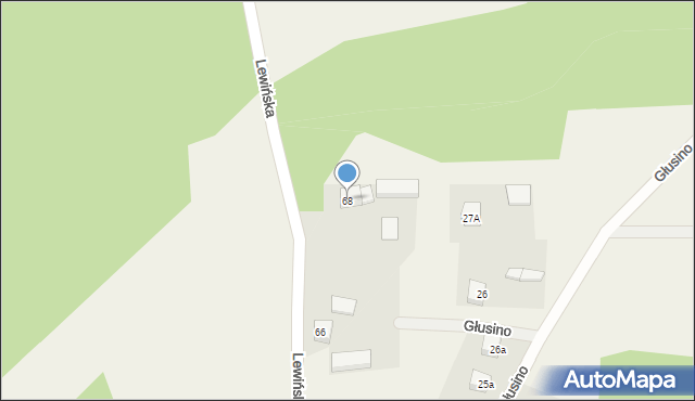 Głusino, Lewińska, 68, mapa Głusino