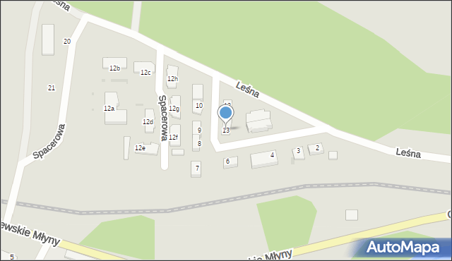 Gniew, Leśna, 13, mapa Gniew