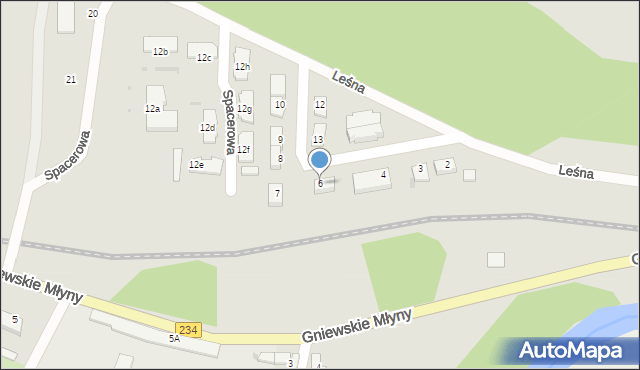 Gniew, Leśna, 6, mapa Gniew