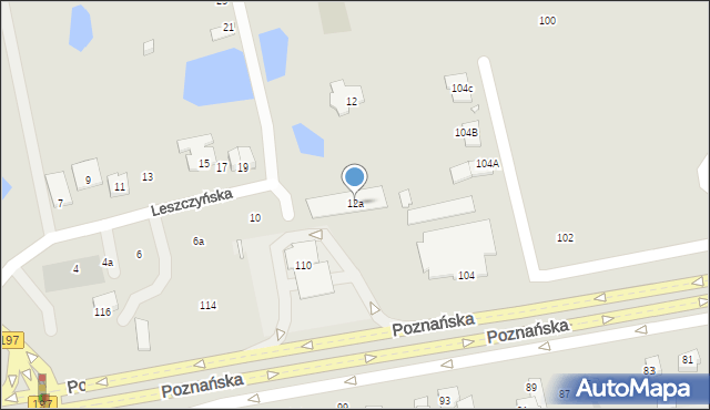 Gniezno, Leszczyńska, 12a, mapa Gniezna