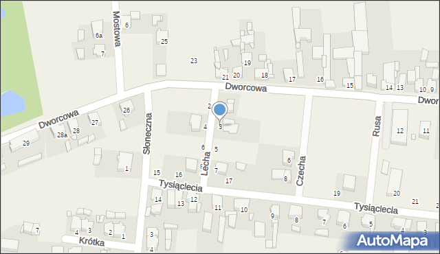 Golina, Lecha, 3, mapa Golina