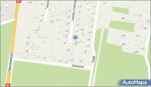 Gomunice, Leszka Czarnego, 15, mapa Gomunice