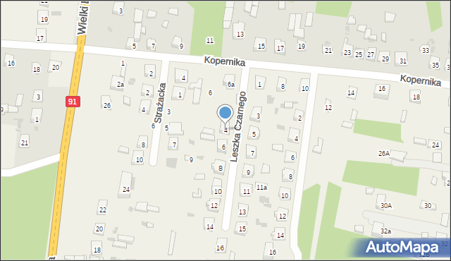 Gomunice, Leszka Czarnego, 4, mapa Gomunice