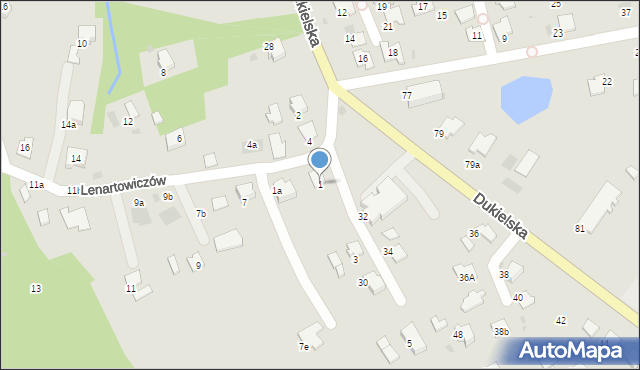 Gorlice, Lenartowiczów, 1, mapa Gorlic