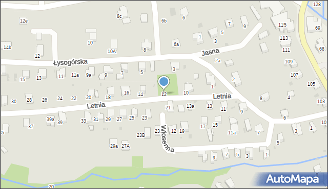 Gorlice, Letnia, 12, mapa Gorlic