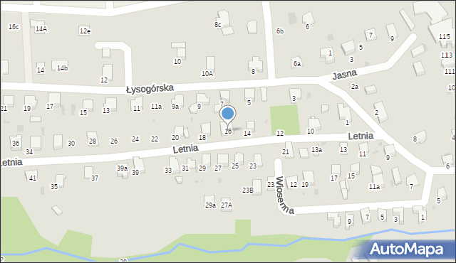 Gorlice, Letnia, 16, mapa Gorlic