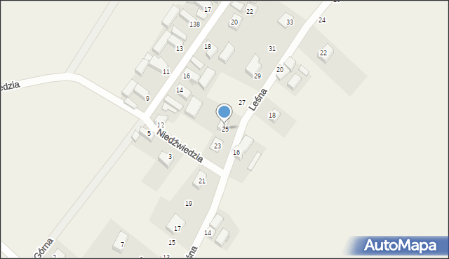 Gościęcice, Leśna, 25, mapa Gościęcice
