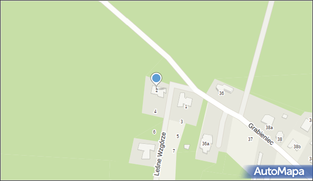 Grabieniec, Leśne Wzgórze, 2, mapa Grabieniec