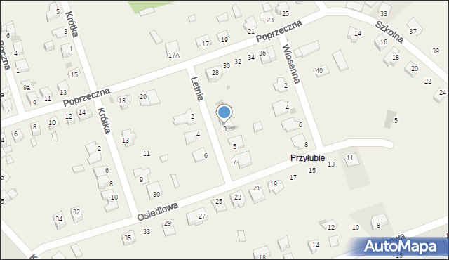 Grębocin, Letnia, 3, mapa Grębocin