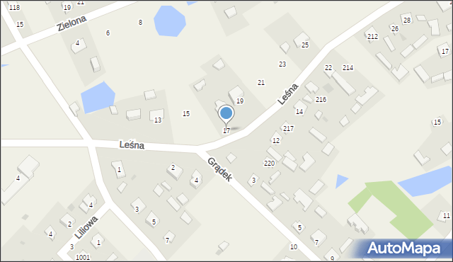 Grębów, Leśna, 17, mapa Grębów