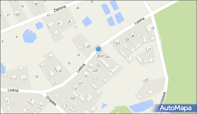 Grębów, Leśna, 22, mapa Grębów