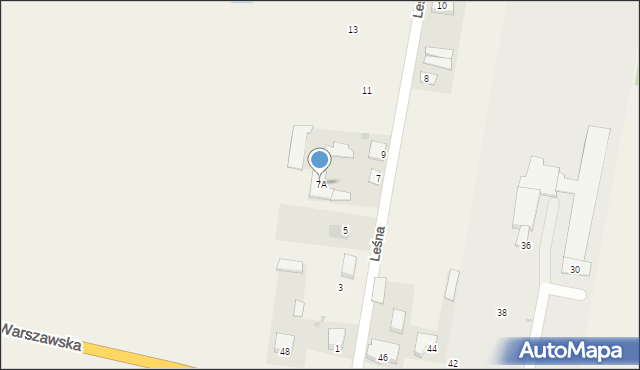 Gręzów, Leśna, 7A, mapa Gręzów