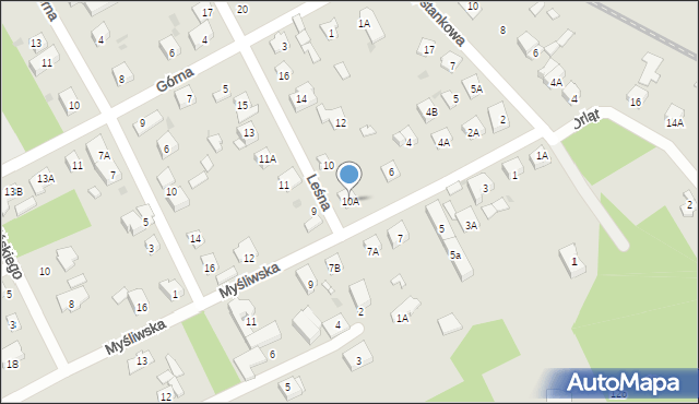 Grodzisk Mazowiecki, Leśna, 10A, mapa Grodzisk Mazowiecki